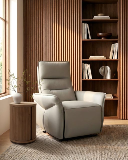 Premier Collection Enzo Light Grey Recliner Armchair