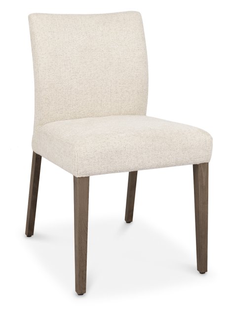 Premier Collection Delta Dark Oak Upholstered Chair - Oatmeal Fabric (Pair)