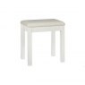 Gallery Collection Atlanta White Stool - Sand Fabric