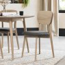 Gallery Collection Dansk Scandi Oak Veneer Back Chair - Cold Steel Fabric (Pair)