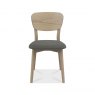 Gallery Collection Dansk Scandi Oak Veneer Back Chair - Cold Steel Fabric (Pair)