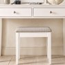 Premier Collection Ashby White Stool - Pebble Grey Fabric