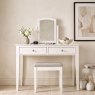 Premier Collection Ashby White Stool - Pebble Grey Fabric