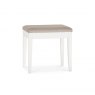 Premier Collection Ashby White Stool - Pebble Grey Fabric