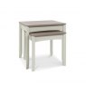 Premier Collection Bergen Grey Washed Oak & Soft Grey Nest Of Lamp Tables