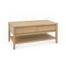 Bentley Designs Bergen Oak Coffee Table with Drawer- front angle shot