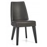 Premier Collection Brunel Gunmetal Upholstered Fixed Chair - Grey Bonded Leather (Pair)