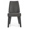 Premier Collection Brunel Gunmetal Upholstered Fixed Chair - Grey Bonded Leather (Pair)