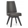Premier Collection Brunel Gunmetal Upholstered Swivel Chair - Grey Bonded Leather (Pair)