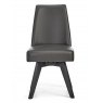 Premier Collection Brunel Gunmetal Upholstered Swivel Chair - Grey Bonded Leather (Pair)