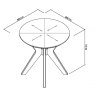 Premier Collection Brunel Chalk Oak & Gunmetal Lamp Table - Circular