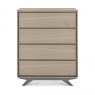 Premier Collection Brunel Scandi Oak & Dark Grey 4 Drawer Chest