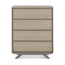 Premier Collection Brunel Scandi Oak & Dark Grey 4 Drawer Chest