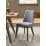 Bentley Designs Cadell Aged Oak Upholstered Chair - Slate Blue (Pair)