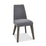 Premier Collection Cadell Aged Oak Upholstered Chair - Slate Blue (Pair)