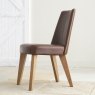 Premier Collection Cadell Rustic Oak Uph Chair - Tan Faux Leather (Pair)