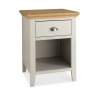Premier Collection Hampstead Soft Grey & Pale Oak 1 Drawer Nightstand