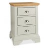Premier Collection Hampstead Soft Grey & Pale Oak 3 Drawer Nightstand