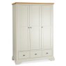 Bentley Designs Hampstead Soft Grey & Oak Triple Wardrobe- cut out