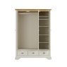 Premier Collection Hampstead Soft Grey & Pale Oak Triple Wardrobe