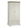 Premier Collection Hampstead Soft Grey & Walnut Double Wardrobe