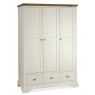 Premier Collection Hampstead Soft Grey & Walnut Triple Wardrobe