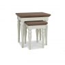 Premier Collection Hampstead Soft Grey & Walnut Nest Of Lamp Tables
