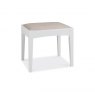 Premier Collection Hampstead White Stool - Pebble Grey Fabric