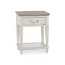 Premier Collection Montreux Grey Washed Oak & Soft Grey Lamp Table With Drawer