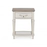 Premier Collection Montreux Grey Washed Oak & Soft Grey Lamp Table With Drawer
