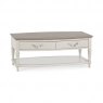 Premier Collection Montreux Grey Washed Oak & Soft Grey Coffee Table With Drawers