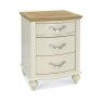 Premier Collection Montreux Pale Oak & Antique White 3 Drawer Nightstand