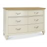 Premier Collection Montreux Pale Oak & Antique White 6 Drawer Wide Chest