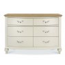 Premier Collection Montreux Pale Oak & Antique White 6 Drawer Wide Chest