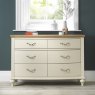 Premier Collection Montreux Pale Oak & Antique White 6 Drawer Wide Chest