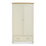 Premier Collection Montreux Pale Oak & Antique White Double Wardrobe