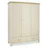Premier Collection Montreux Pale Oak & Antique White Triple Wardrobe