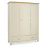 Premier Collection Montreux Pale Oak & Antique White Triple Wardrobe