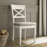 Premier Collection Montreux Antique White X Back Chair - Sand Colour Fabric (Pair)