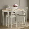 Premier Collection Montreux Antique White X Back Bar Stool - Ivory Bonded Leather (Pair)