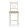 Premier Collection Montreux Antique White X Back Bar Stool - Ivory Bonded Leather (Pair)