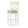 Premier Collection Montreux Antique White X Back Bar Stool - Ivory Bonded Leather (Pair)