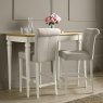 Premier Collection Montreux Antique White Uph Bar Stool - Sand Colour Fabric (Pair)