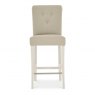 Premier Collection Montreux Antique White Uph Bar Stool - Ivory Bonded Leather (Pair)