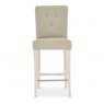 Premier Collection Montreux Antique White Uph Bar Stool - Ivory Bonded Leather (Pair)