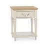 Premier Collection Montreux Pale Oak & Antique White Lamp Table With Drawer