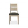 Premier Collection Oakham Scandi Oak Chair - Dark Grey Bonded Leather (Pair)