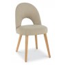 Premier Collection Oslo Oak Upholstered Chair - Stone Fabric (Pair)