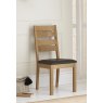Premier Collection Provence Oak Slatted Chair - Brown Faux Leather (Pair)