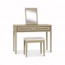 Premier Collection Rimini Aged Oak & Weathered Oak Stool - Ivory Bonded Leather